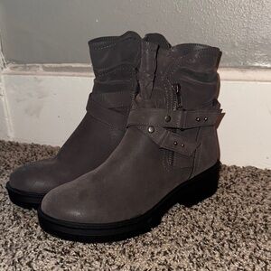 Maurices Manmade Charcoal Ankle Booties